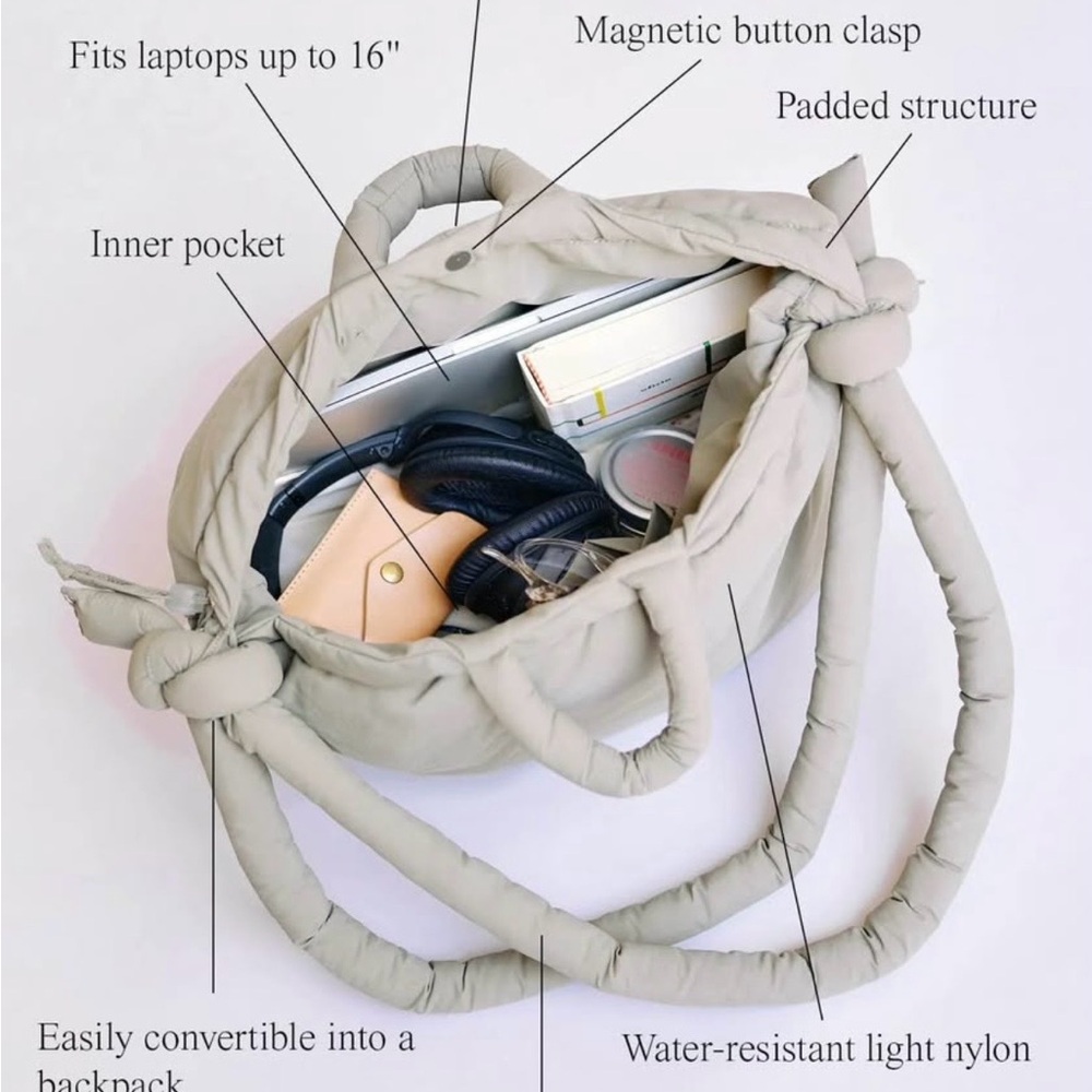 Olend Ona Soft Bag in CottonnNavy Stripe - Picture 3 of 6